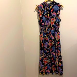 J Crew sleeveless printed midi dress